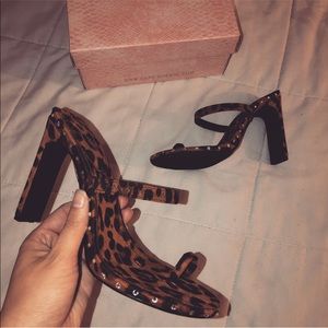 Leopard sandal heels